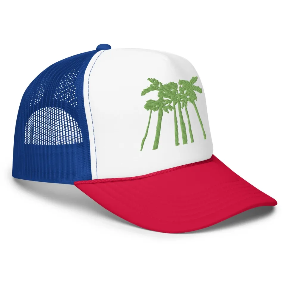 Palm Trees Embroidered Foam trucker hat