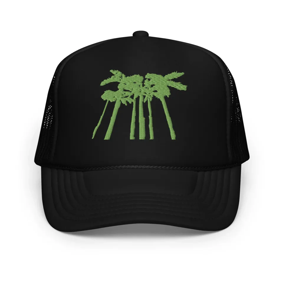 Palm Trees Embroidered Foam trucker hat