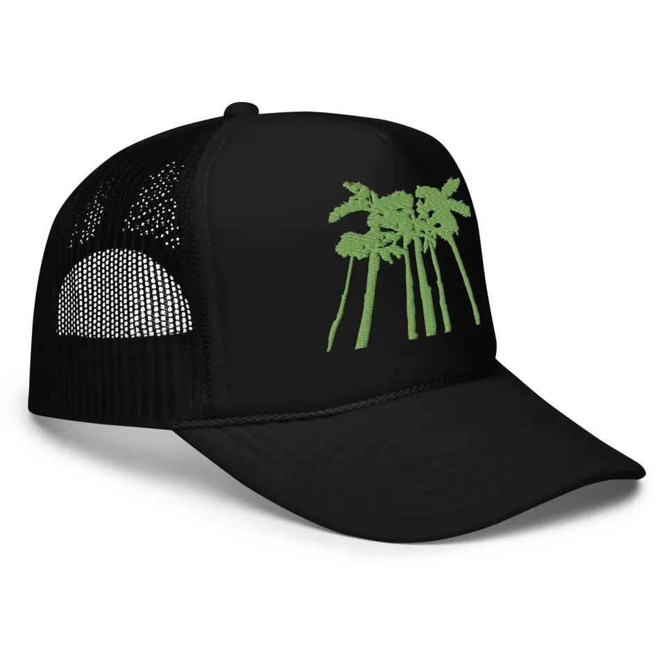 Palm Trees Embroidered Foam trucker hat
