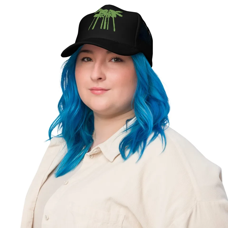 Palm Trees Embroidered Foam trucker hat