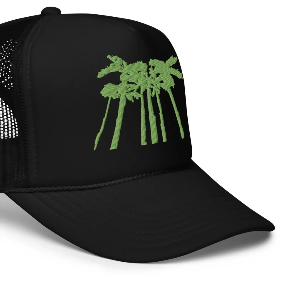 Palm Trees Embroidered Foam trucker hat