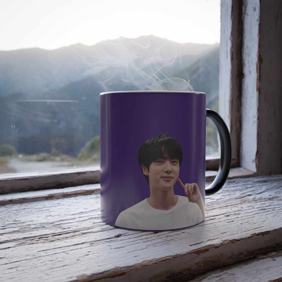 BTS Jin Color Changing Mug, 11oz, Hidden Image Coffee Cup