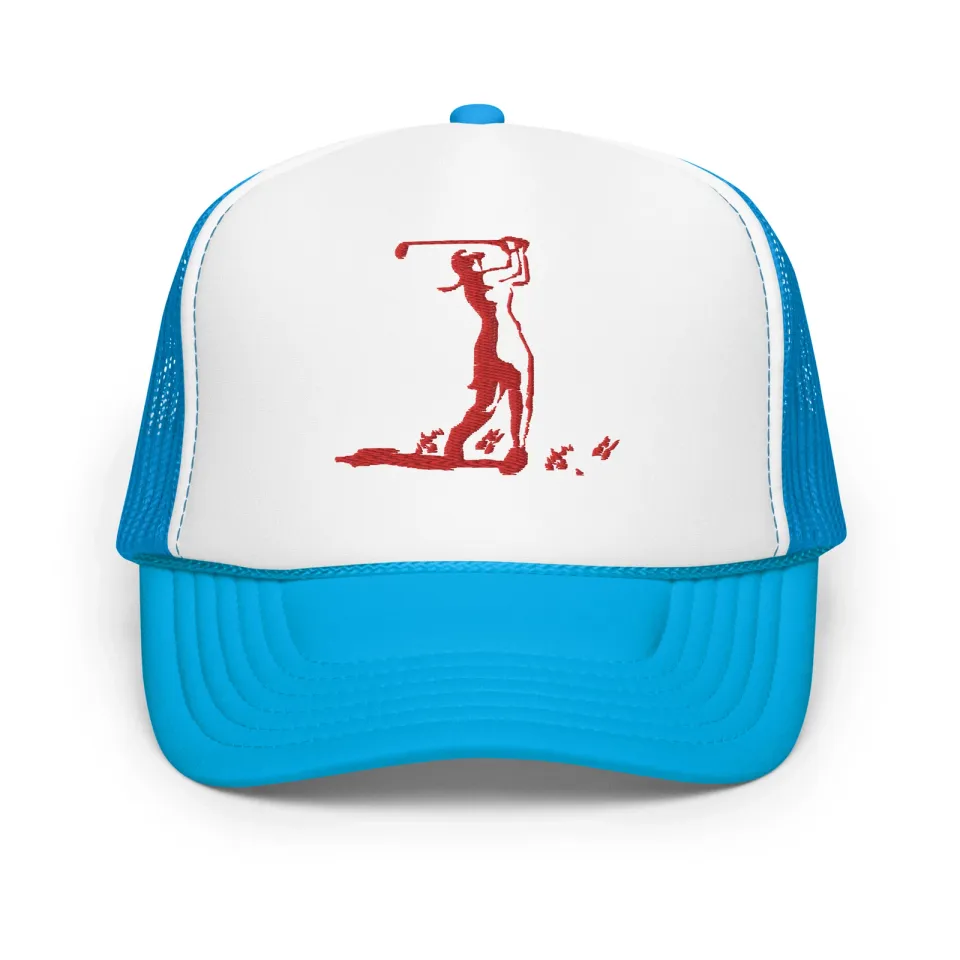 Lady Golfer Embroidered Foam trucker hat