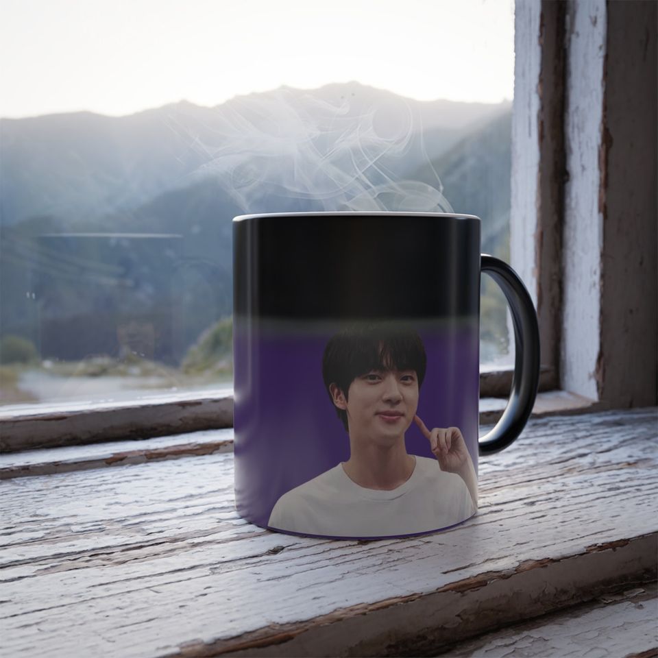 BTS Jin Color Changing Mug, 11oz, Hidden Image Coffee Cup