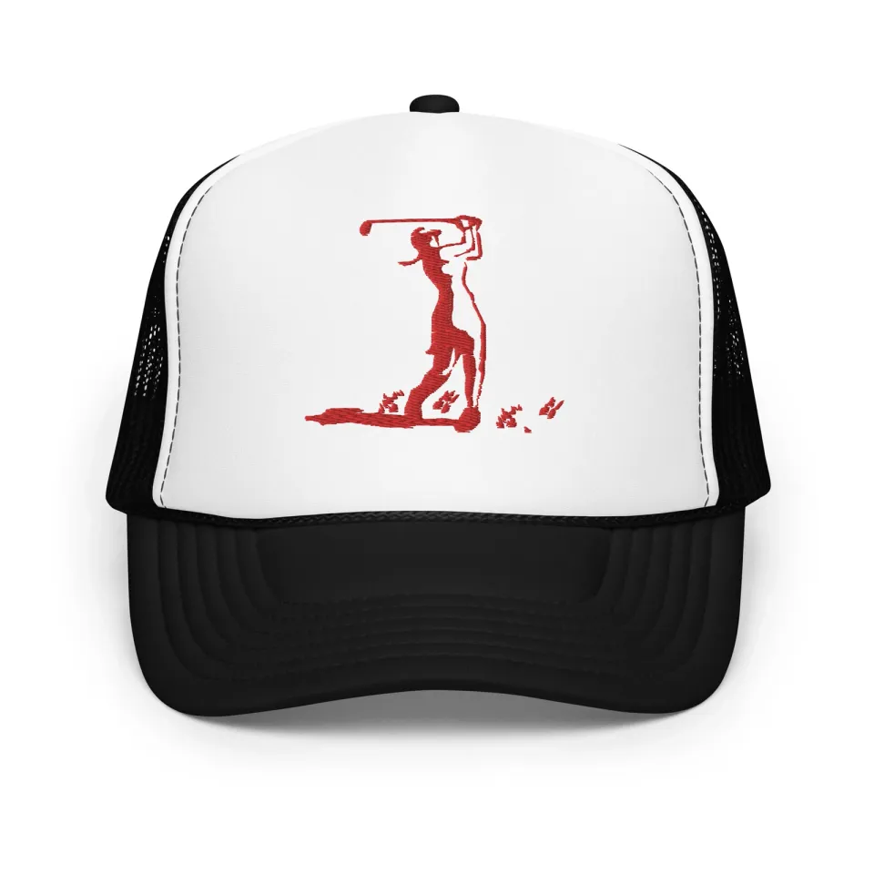 Lady Golfer Embroidered Foam trucker hat