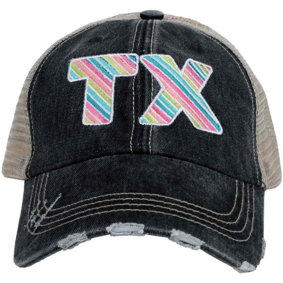 TX Rainbow Striped Women's Trucker Hats
