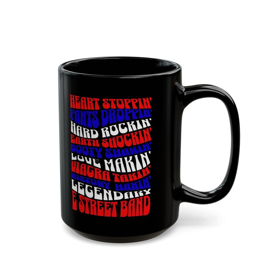 Bruce Springsteen E Street Band Intro Rock n Roll Vintage Retro Ceramic Mug, (11oz, 15oz)