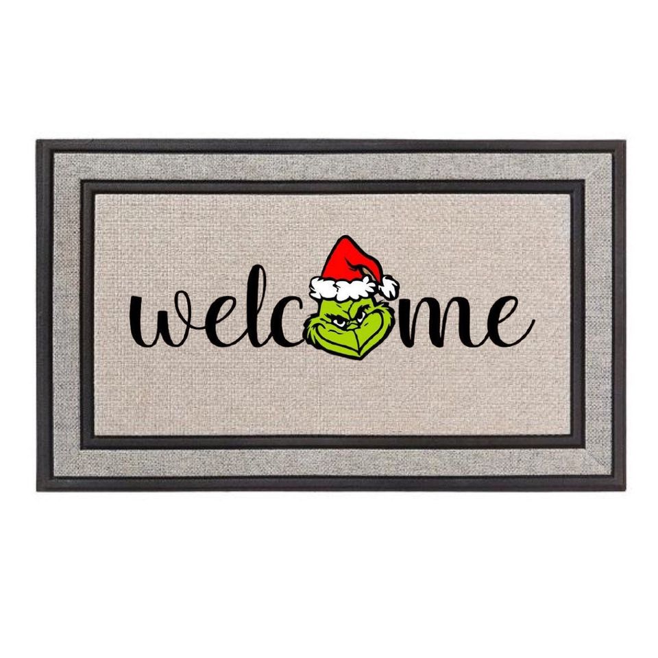 Funny Character Christmas Doormat - Welcome Mat for Entryway, Holiday Decor