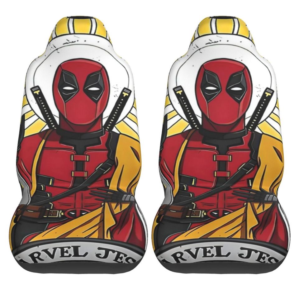 Funny Jesus Deadpool Car Seat Covers Front Seats