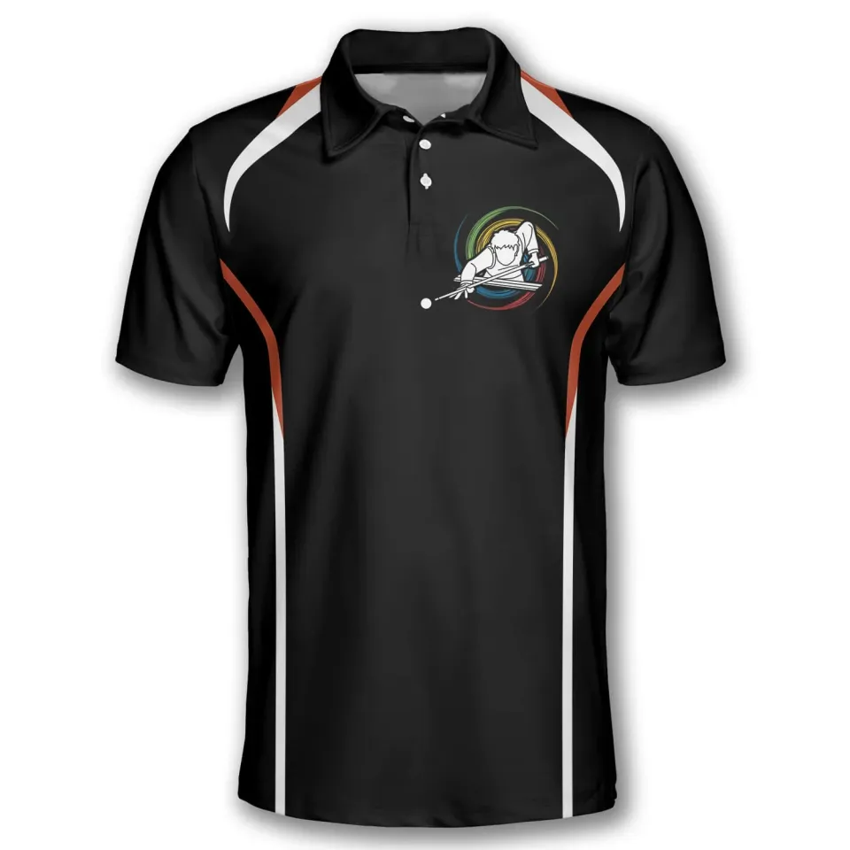 Customizable 8 Ball and Bowling Graphic Polo Shirts - Personalized Sportswear