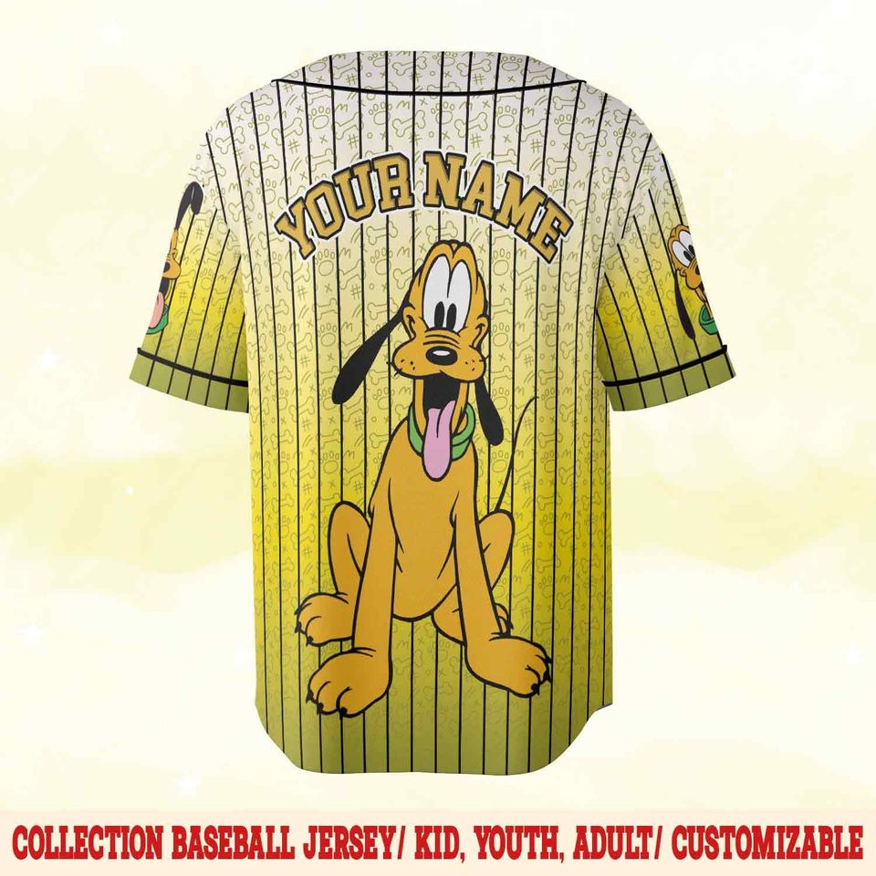 Pluto Baseball Jersey, Custom Pluto Dog Jersey, Disney Pluto Baseball Shirt, Pluto Dog Shirt, Pluto Lover Gift