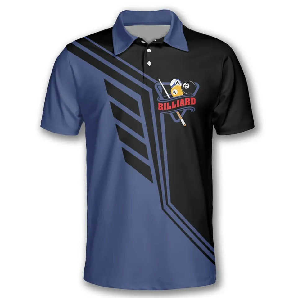Customizable 8 Ball and Bowling Graphic Polo Shirts - Personalized Sportswear