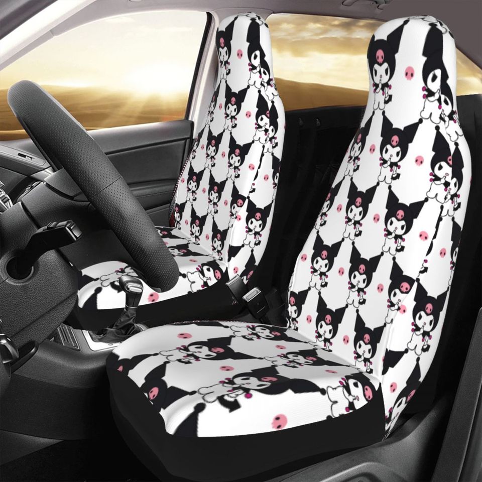 Kawaii Kuromi Car Seat Covers for Front Seats