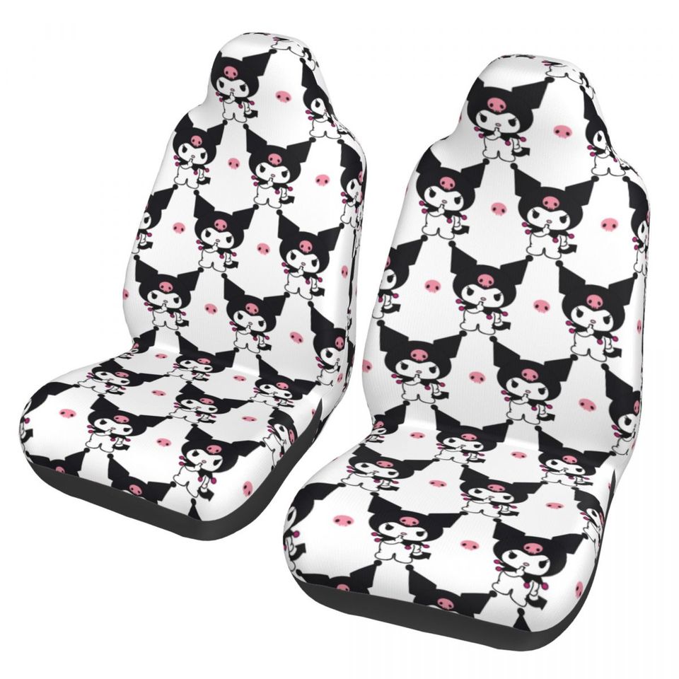 Kawaii Kuromi Car Seat Covers for Front Seats