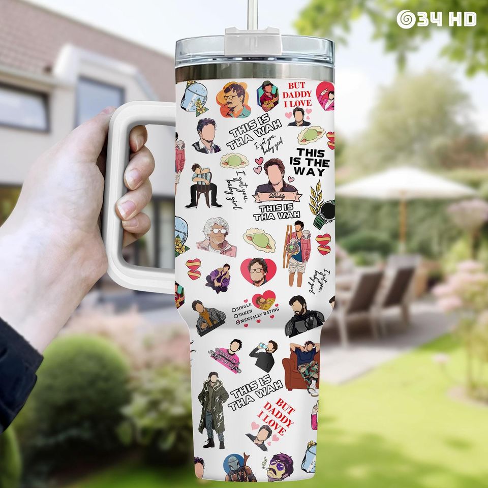 Pedro Pascal Tumbler 40oz, This Is The Way Cup, Funny Daddy Gift, Pedro Pascal Fan Mug, 40oz Stanley Cup