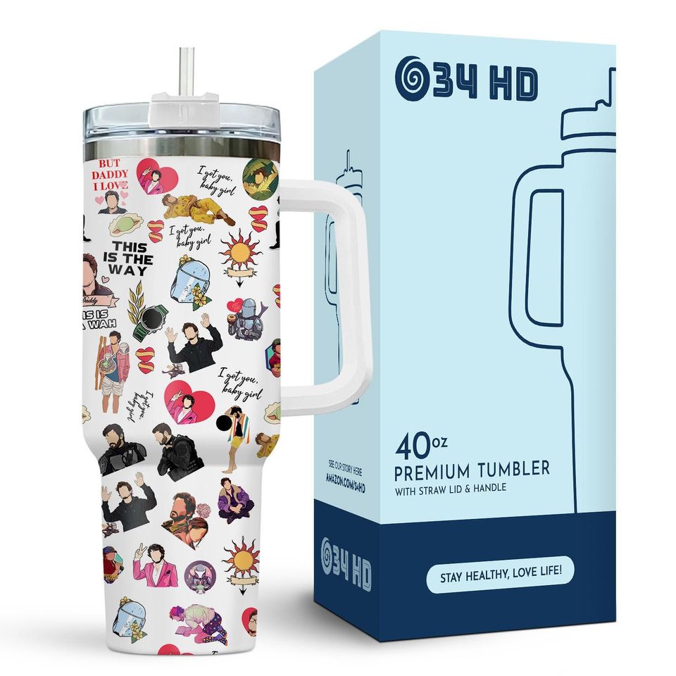 Pedro Pascal Tumbler 40oz, This Is The Way Cup, Funny Daddy Gift, Pedro Pascal Fan Mug, 40oz Stanley Cup