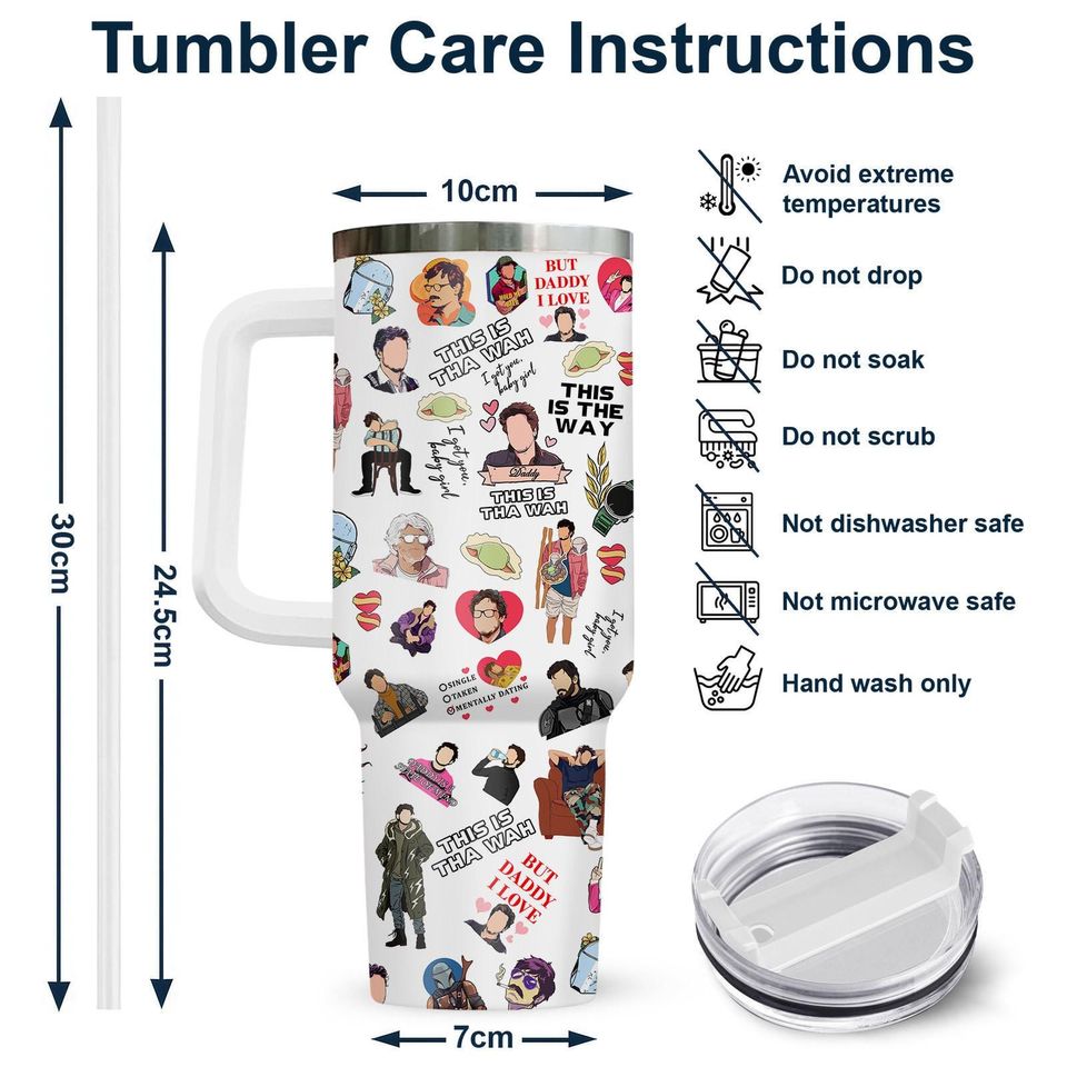 Pedro Pascal Tumbler 40oz, This Is The Way Cup, Funny Daddy Gift, Pedro Pascal Fan Mug, 40oz Stanley Cup