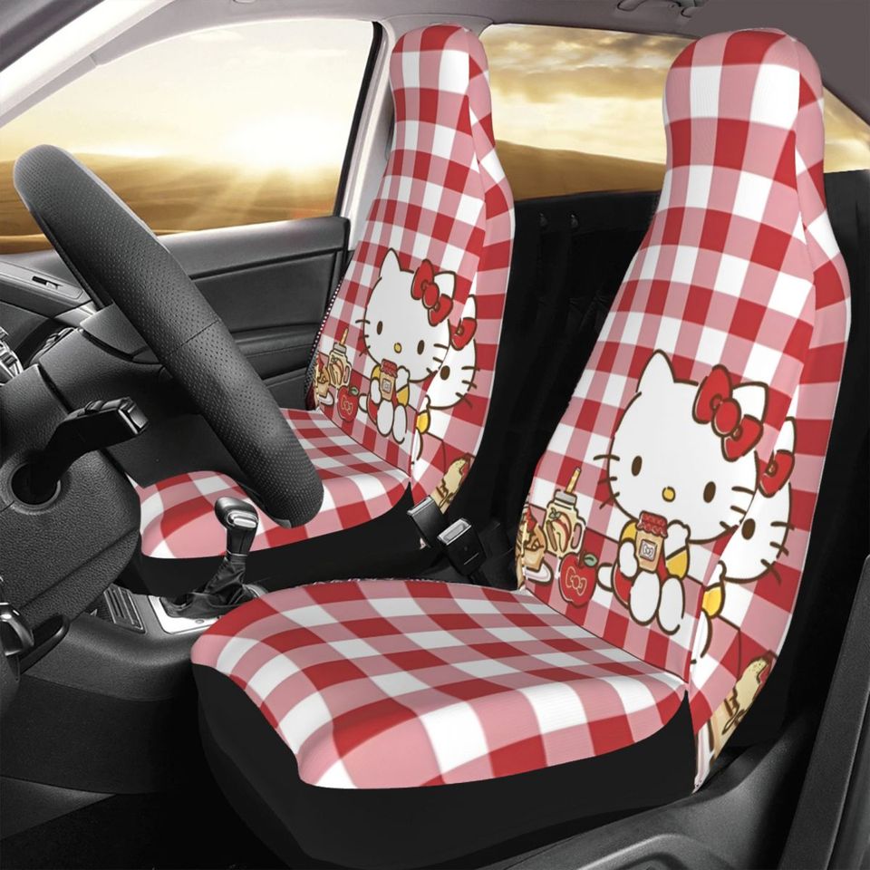 Hello Kitty Car Seat Covers Front Seats 2 Pieces for Car