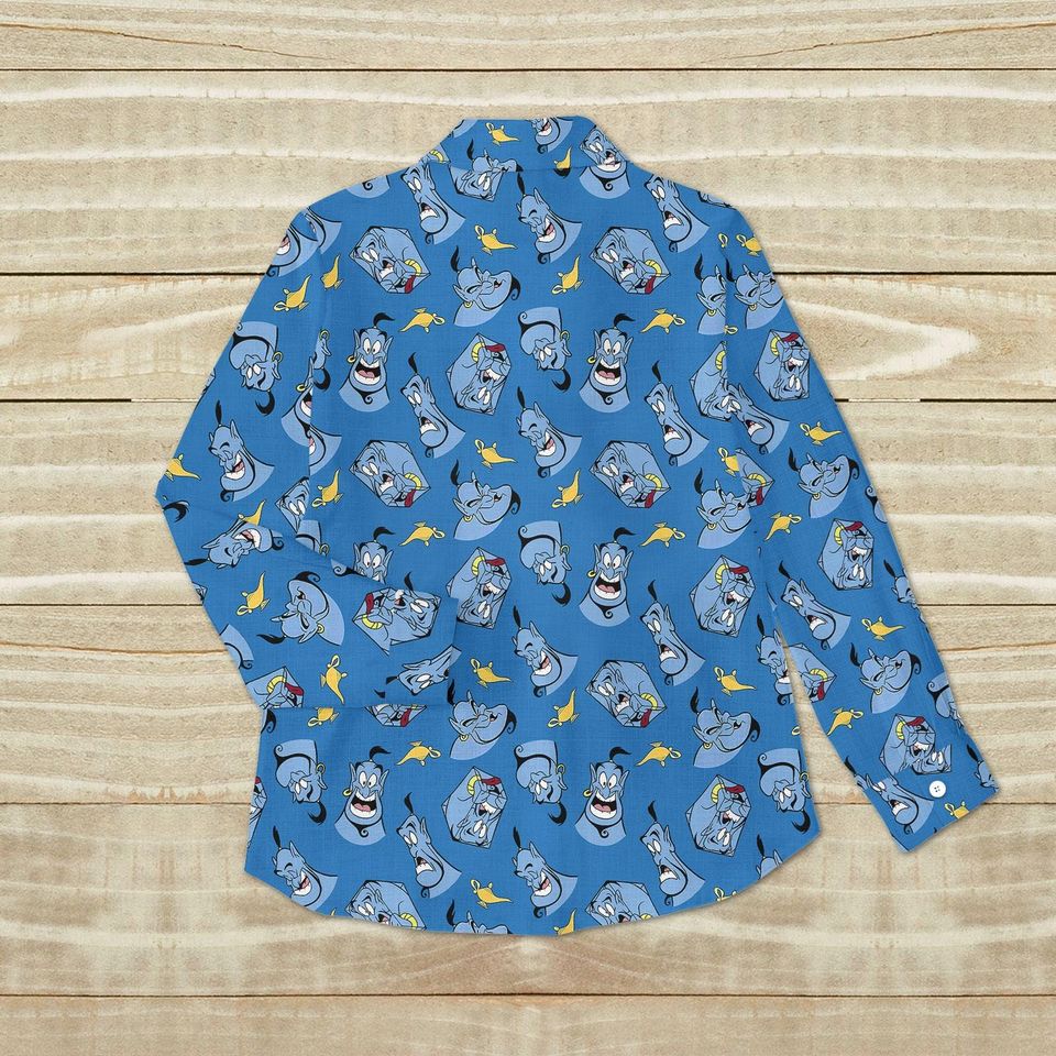 Aladdin Genie Button Blouse, Cartoon Summer Shirt