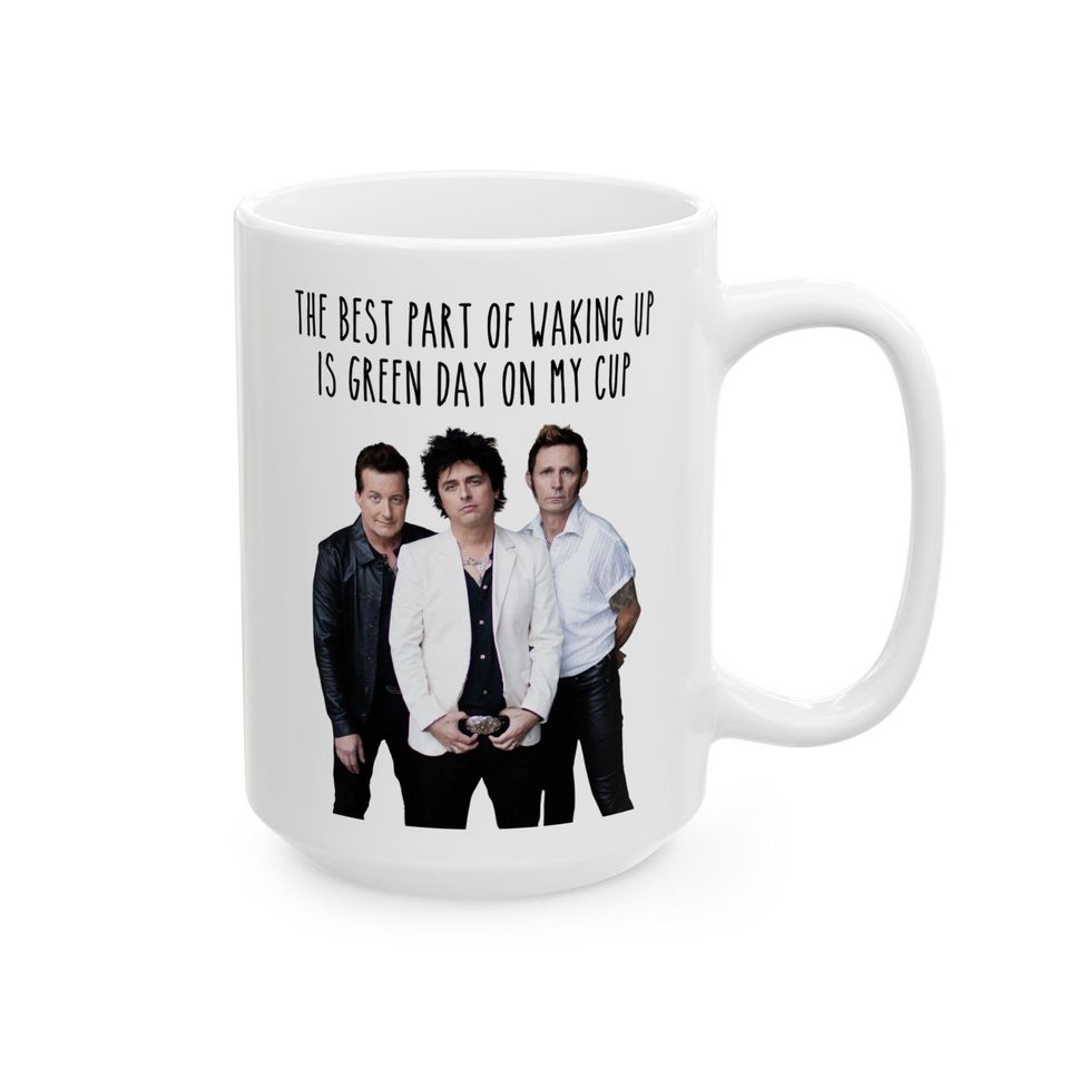 Green Day Coffee Mug, 90s, 2000s Music Appreciation Fan Gift, Nimrod, Dookie, American Idiot, Billy Joe Armstrong, Mike Dirnt, Tre Cool