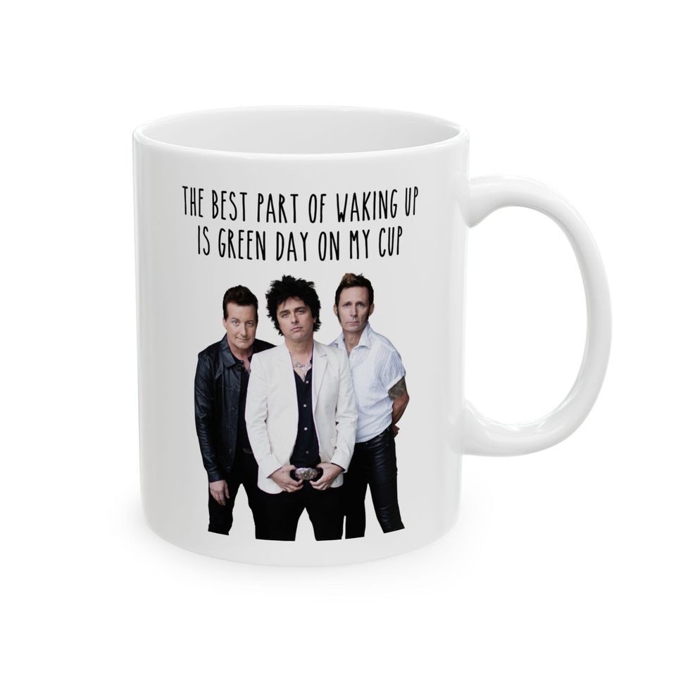 Green Day Coffee Mug, 90s, 2000s Music Appreciation Fan Gift, Nimrod, Dookie, American Idiot, Billy Joe Armstrong, Mike Dirnt, Tre Cool