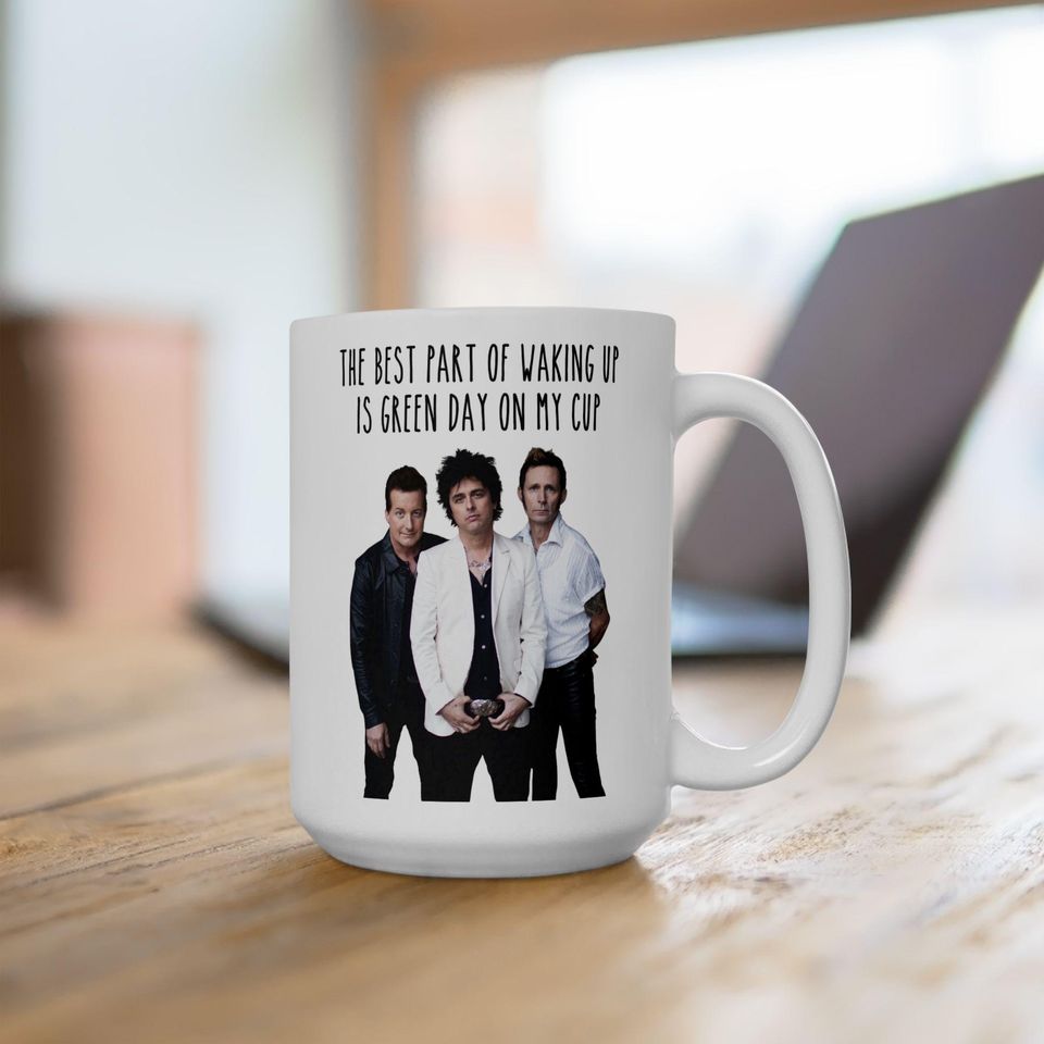 Green Day Coffee Mug, 90s, 2000s Music Appreciation Fan Gift, Nimrod, Dookie, American Idiot, Billy Joe Armstrong, Mike Dirnt, Tre Cool