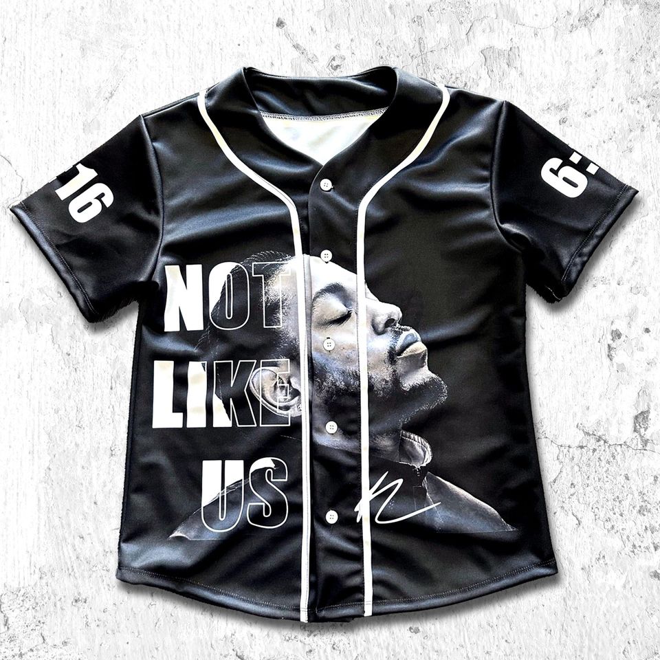 Kendrick Lamar Button-Up Baseball Jersey - Black Not Like Us