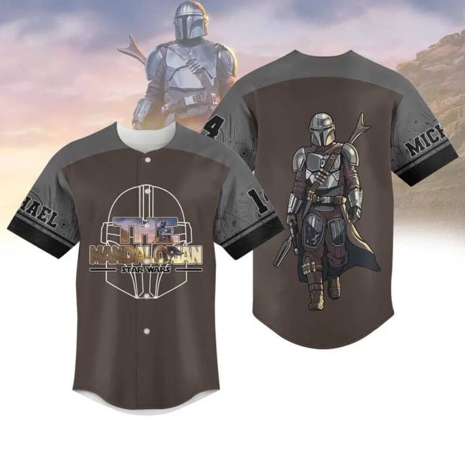 Personalized Never Too Old For The Mandalorian Fathers Day Baseball Jersey Shirt