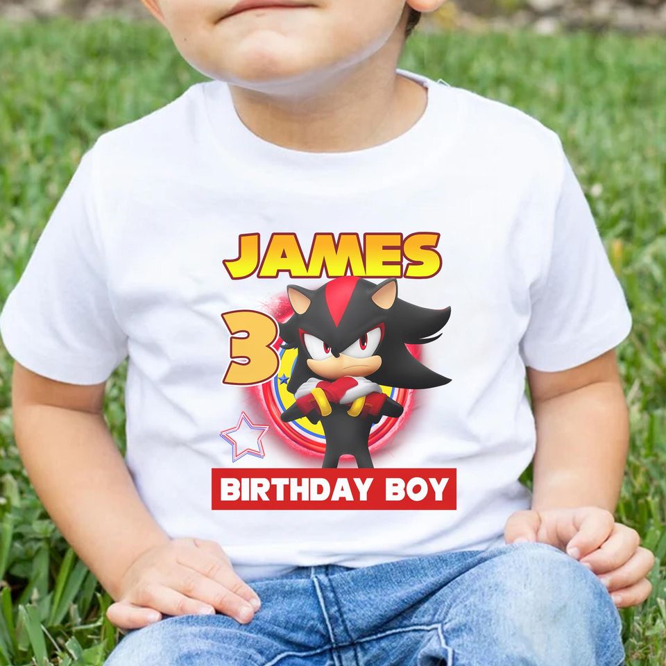 Personalized Sonic Shadow Birthday Shirt/Sonic Shadow Birthday Shirt/Sonic Shadow Shirt/Shadow Hedgehog/Shadow Hedgehog