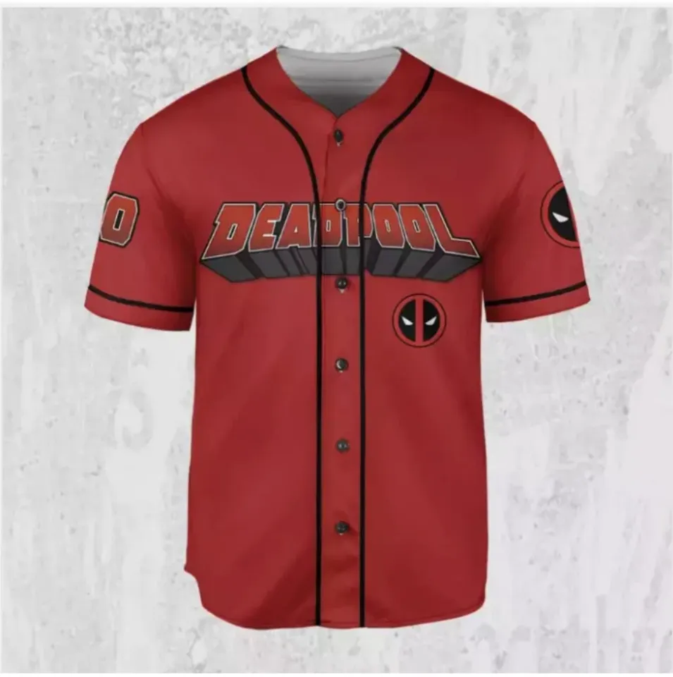 Personalized Awesome Deadpool Superhero Father's Day 3D Baseball Jersey Shirt