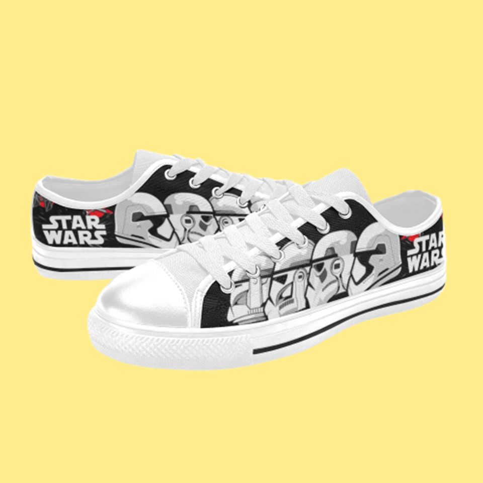 Women's Low Top Canvas Sneakers Storm Trooper Design