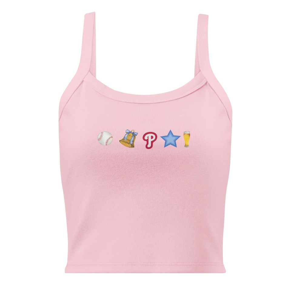 Women's Micro-Rib Spaghetti Strap Tank Top - PHILLY Ball