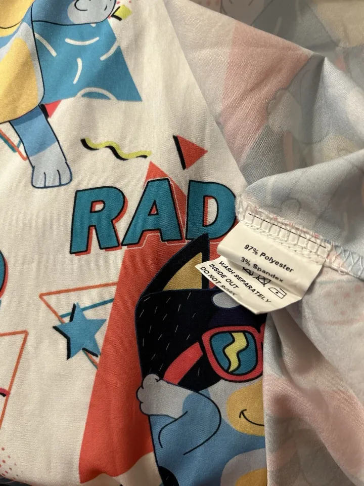 USA BlueyDad Hawaiian Button Down - Men’s Size Large Rad Dad Sheshow Summer Father