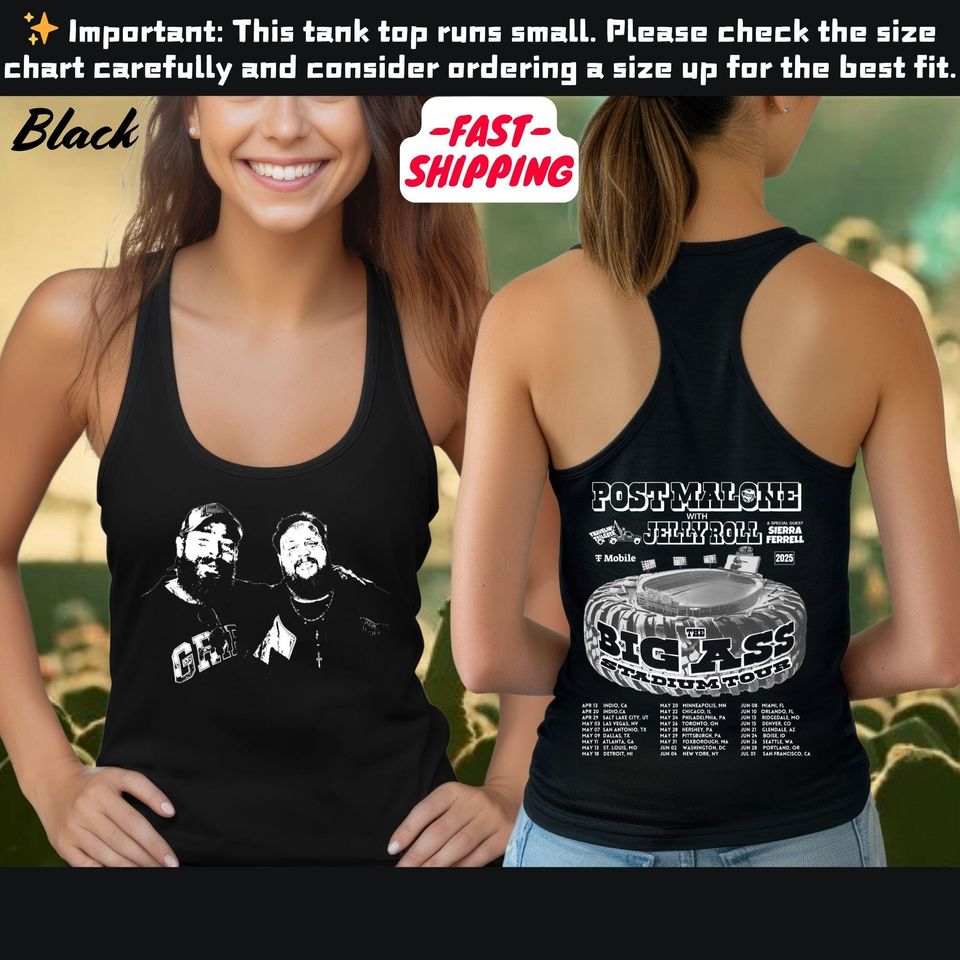 Post Malone Kids Double Sided Tank Top 2025 Tour