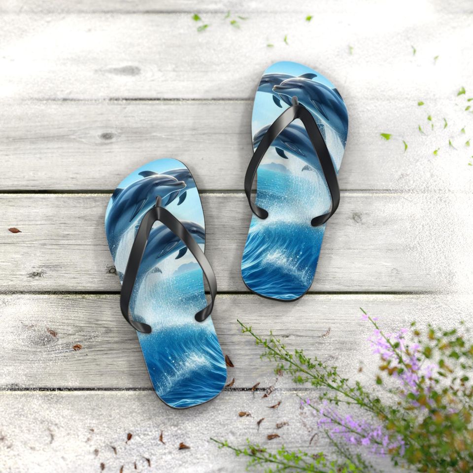 Dancing Dolphin Flip Flops