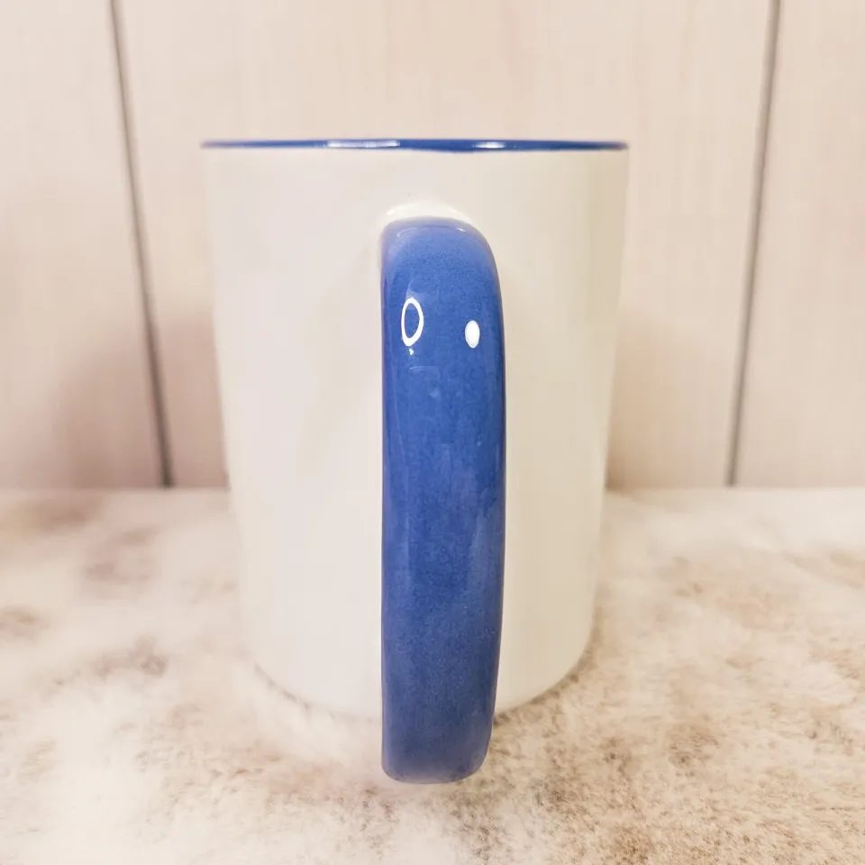 Miniature Pinscher Dog Min Pin Dad Coffee Mug Cup Two-Tone Blue White 4 5/8" Tal