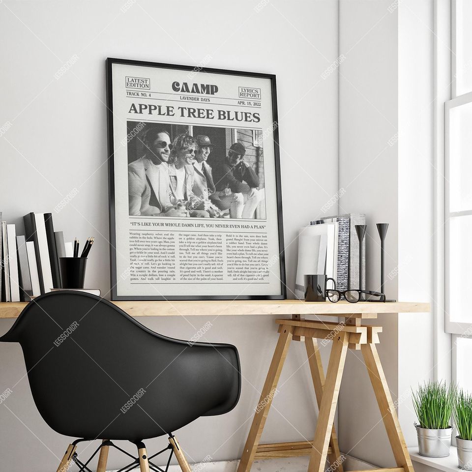 Caamp Apple Tree Blues Lyrics Poster - Premium Matte Vertical