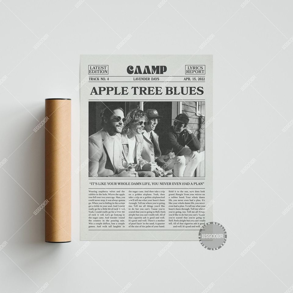 Caamp Apple Tree Blues Lyrics Poster - Premium Matte Vertical