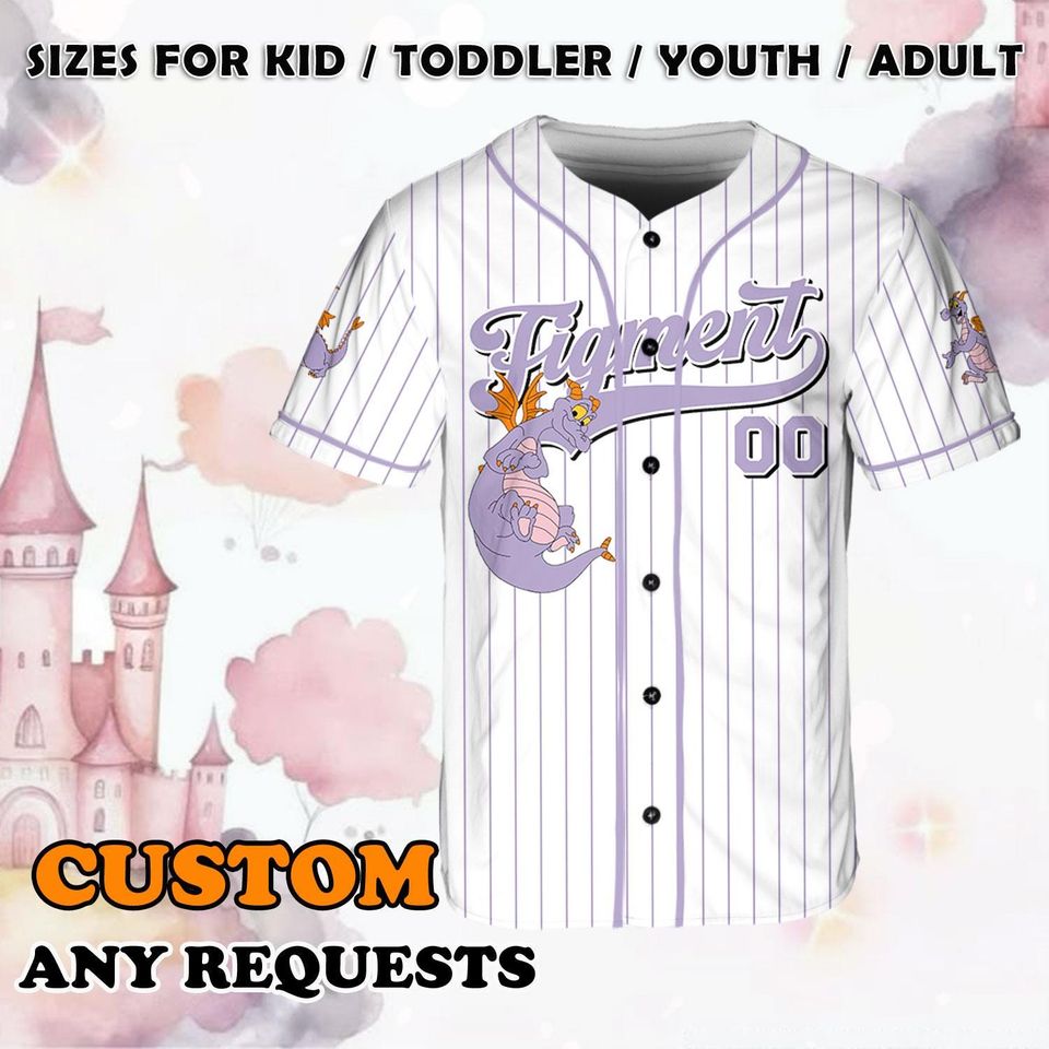 Disneyland Figment Jersey Shirt, Disneyland Epcot Baseball Jersey, Epcot Figment Cosplay, Disney Family Shirts, Disney World Shirt