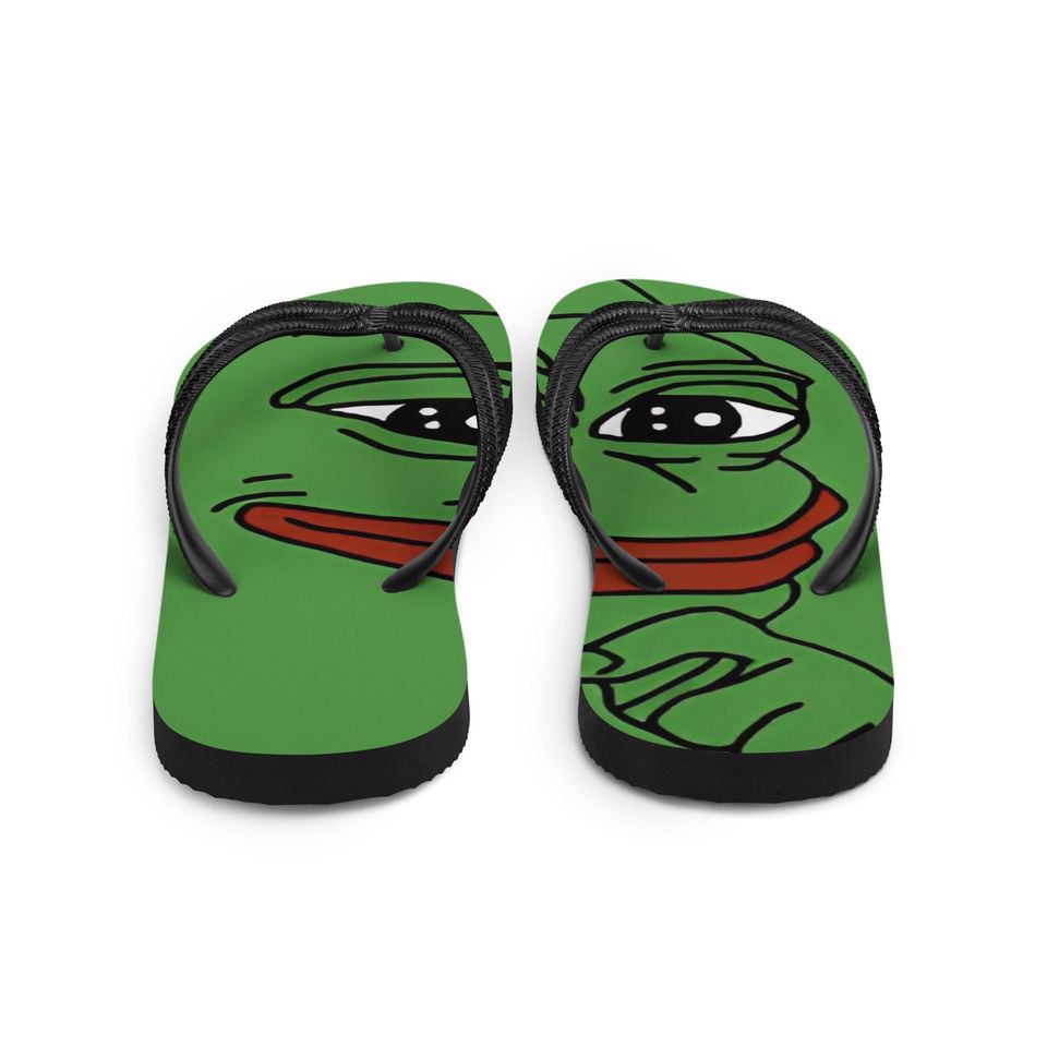 pepe the frog premium flip flops - crypto meme sandals