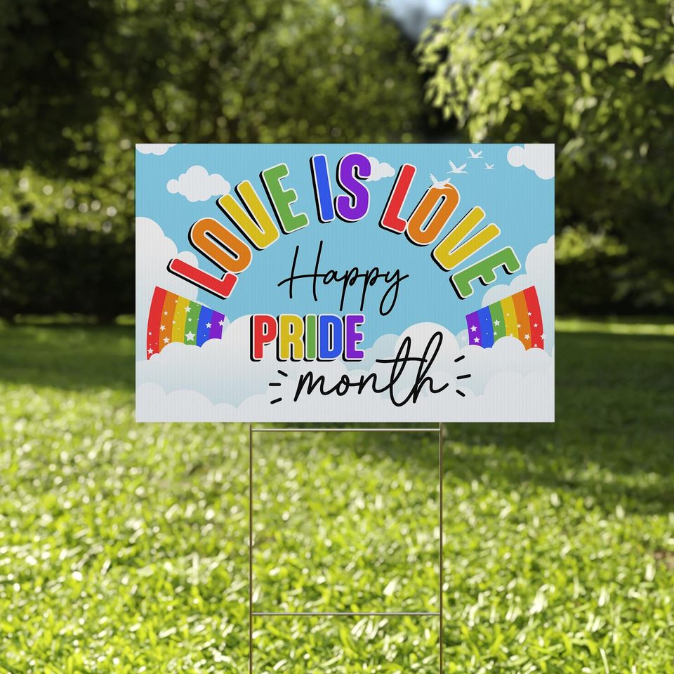 Pride Month Yard Sign LGBTQIA+ Decor