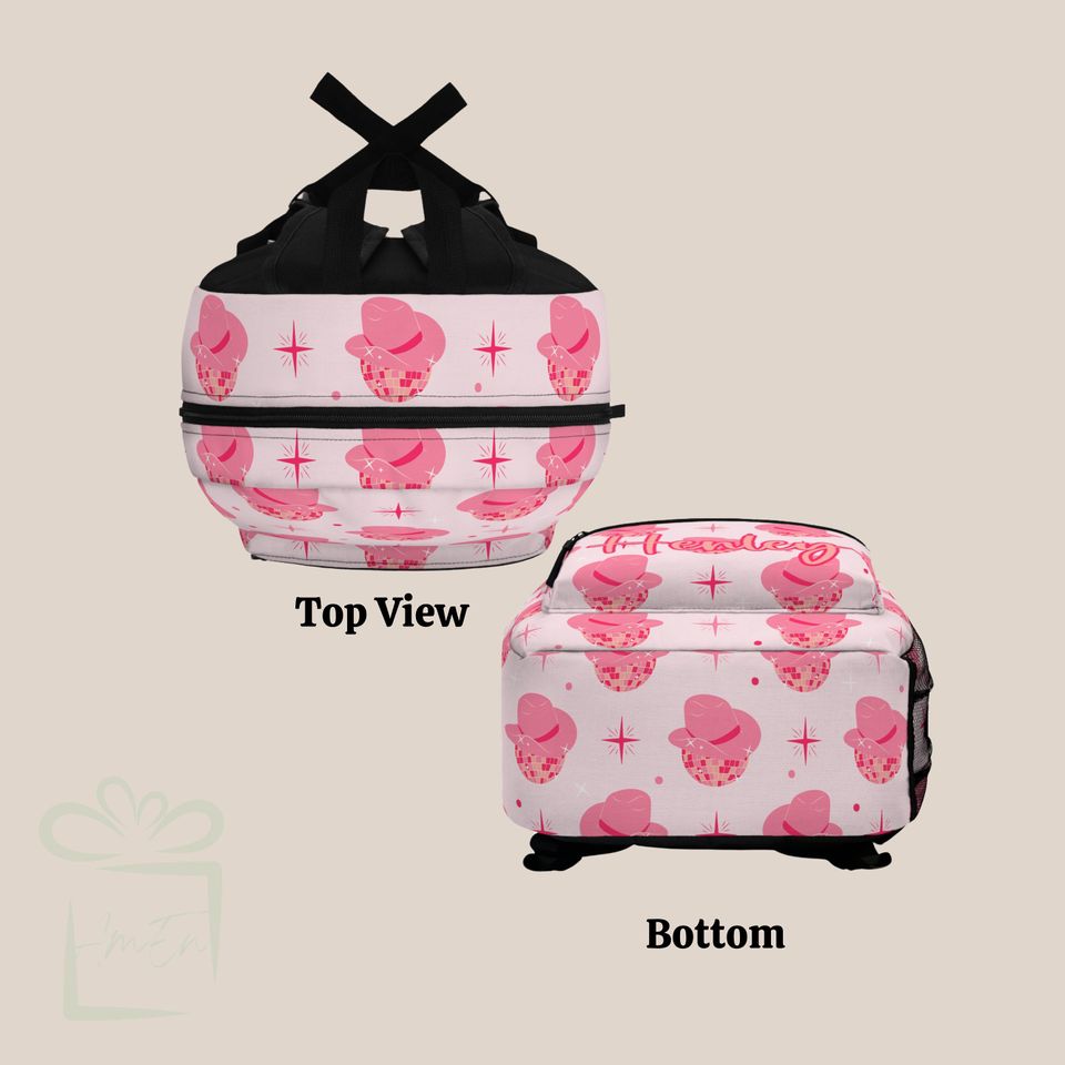Disco Ball Cowgirl Hat Backpack Set