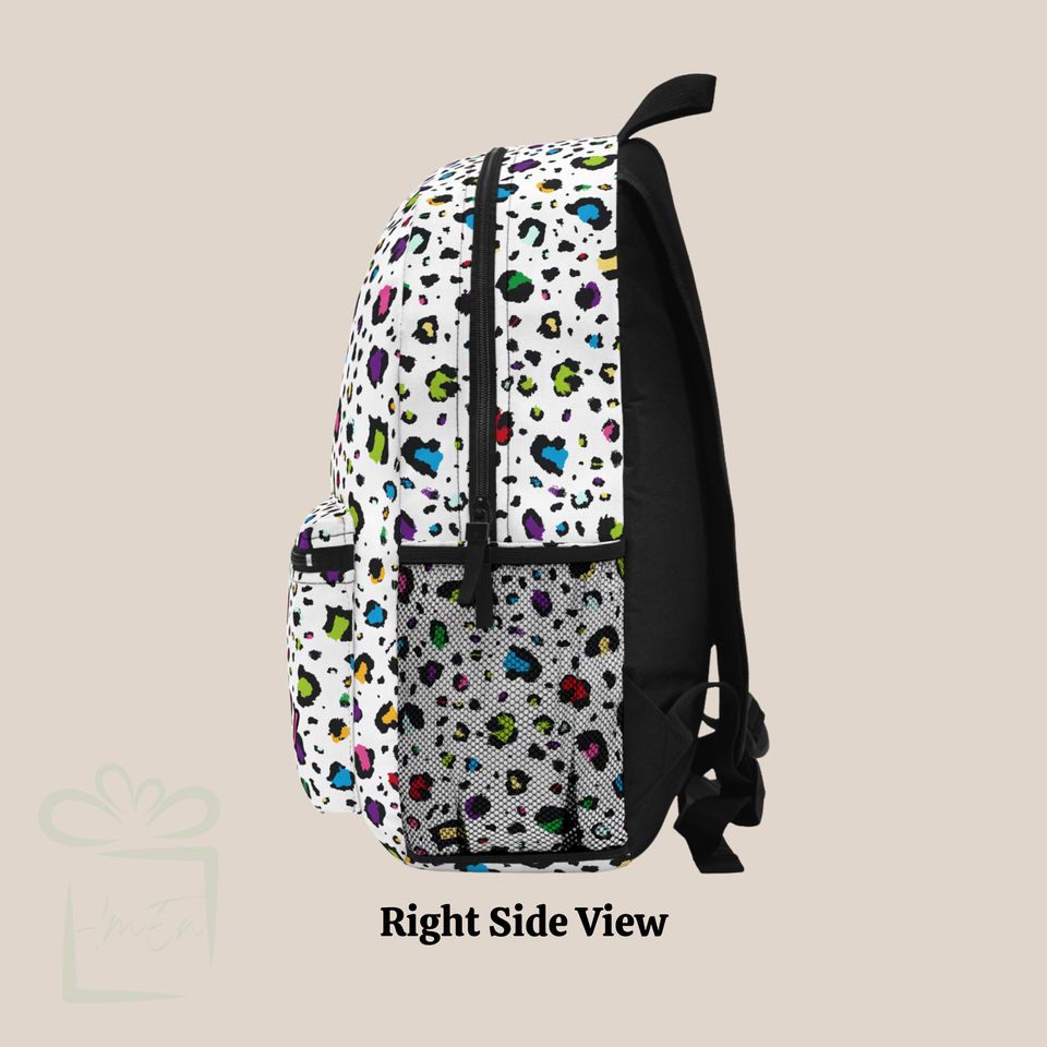 Leopard Print Backpack with Custom Name