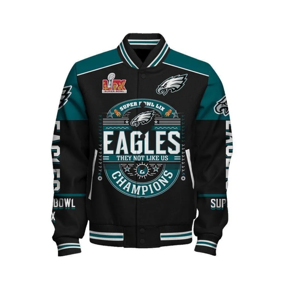 Philadelphia Eagles Super Bowl Lix Champions Varsity Jacket, Jacket Gift For Fan