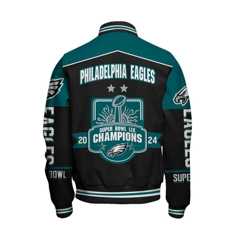 Philadelphia Eagles Super Bowl Lix Champions Varsity Jacket, Jacket Gift For Fan
