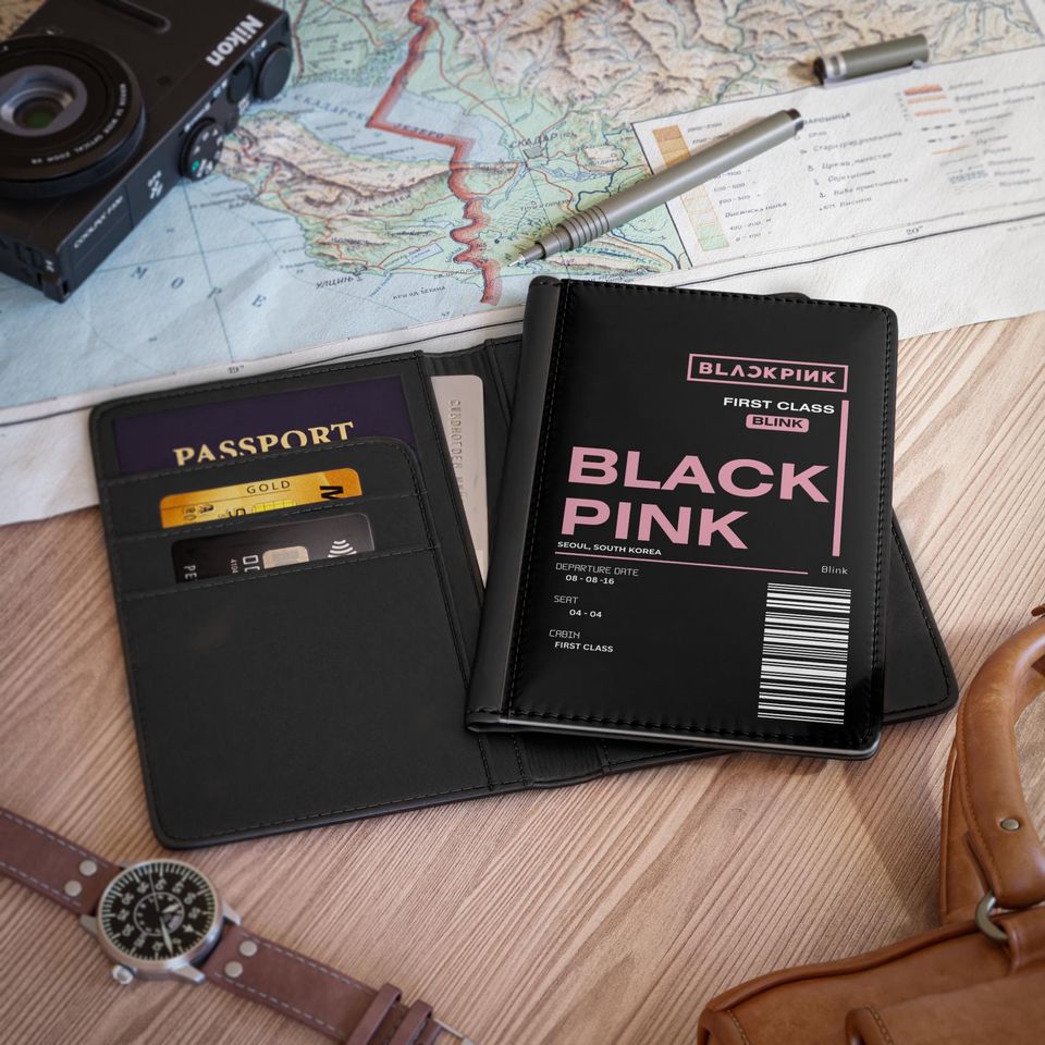 Black pink Passport Cover