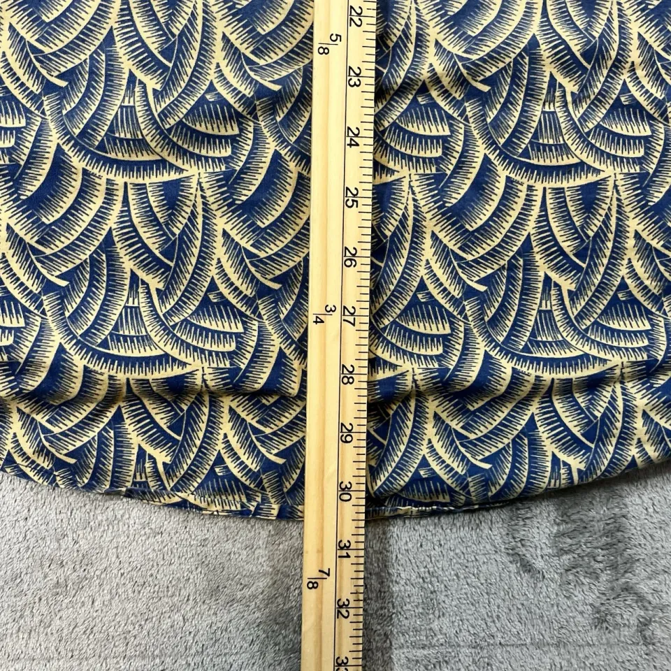 Pendleton Men’s Short Sleeve Button Shirt Hawaiian Bamboo Large Geometric Blue