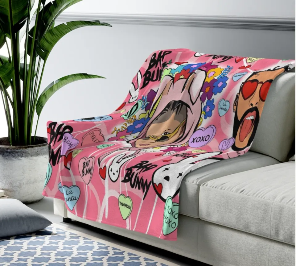 Bad Bunny Home Decor Lightweight Throw Blanket