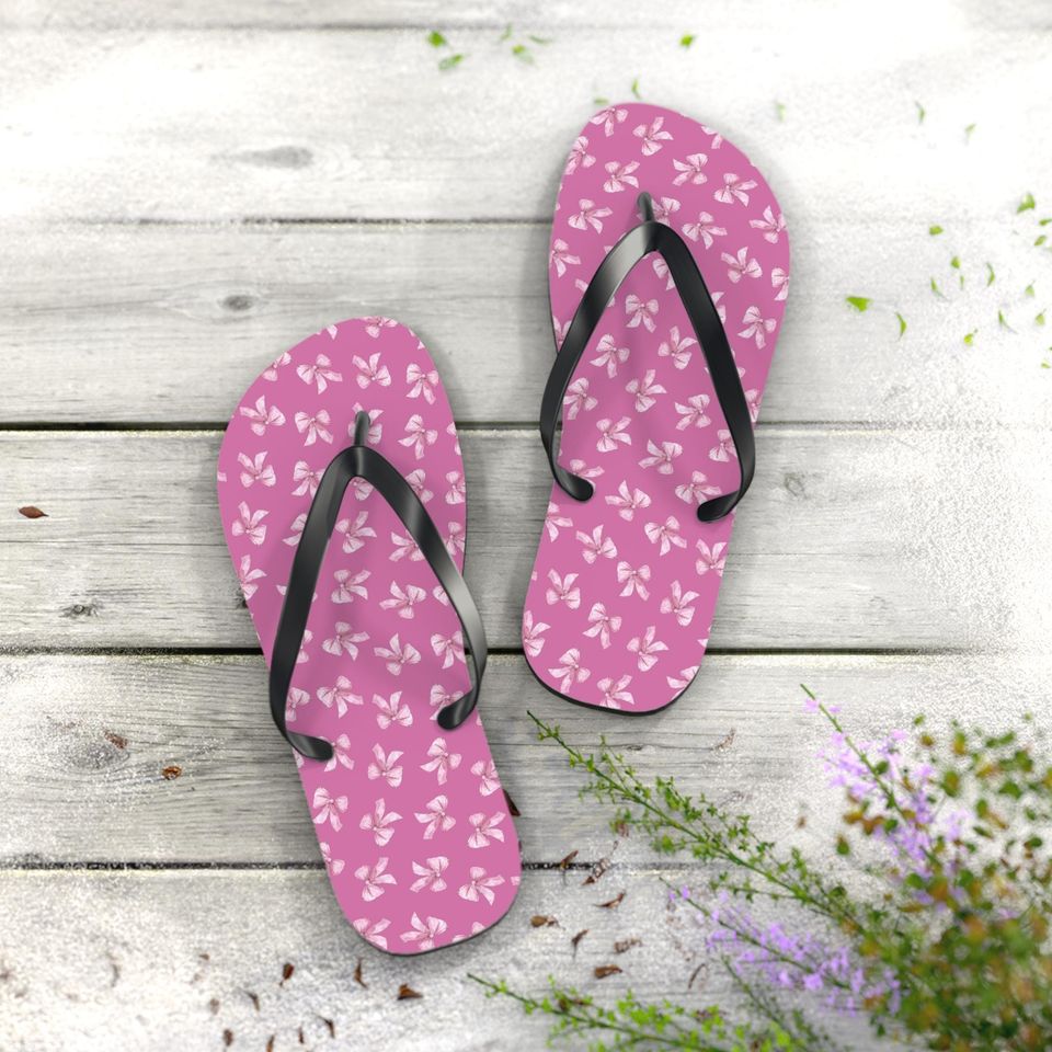 Pink Bow Flip Flops
