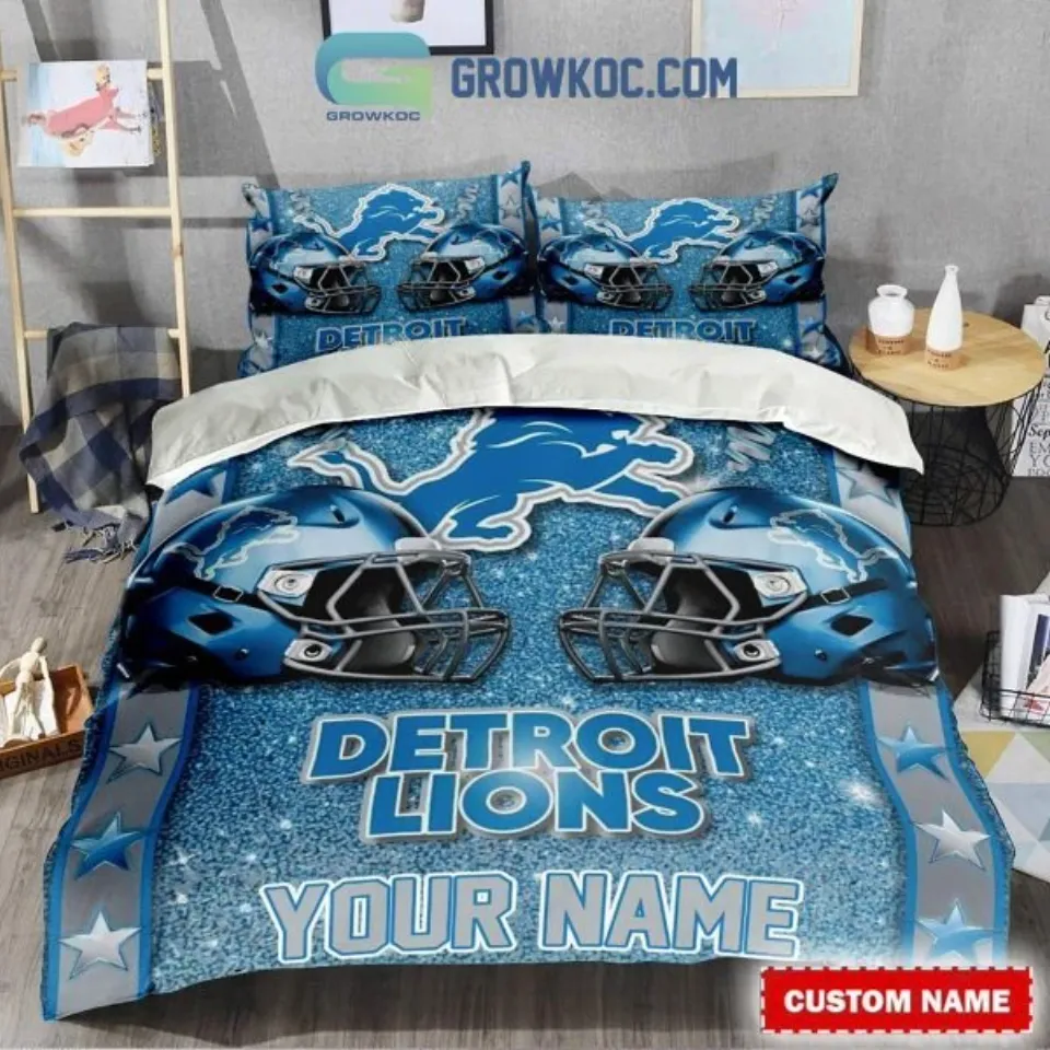 Detroit Lions Star Wall Fan Bedding Set